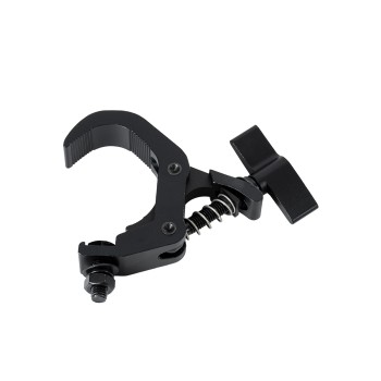 GloboStar® CLAMPS 51180 Επαγγελματικός Γάντζος Hook Αλουμινίου Ύψηλης Αντοχής για Κρέμαση, Στήριξη & Τοποθέτηση Προϊόντων Stage σε Τράσες - Μ16 x Π12 x Υ2.5cm - Μαύρο