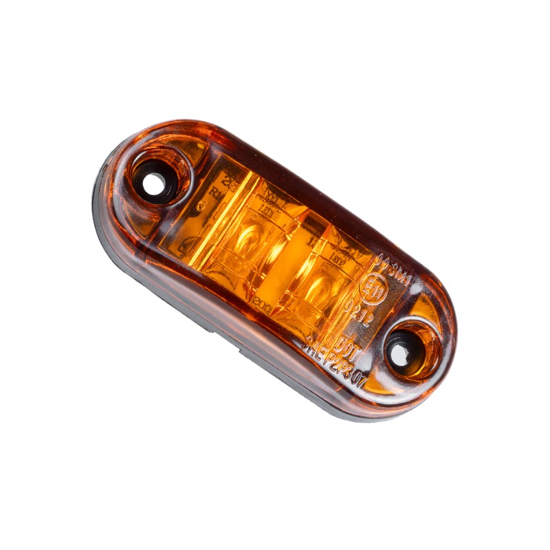 GloboStar® 79908 Πλευρικά Φώτα Όγκου Φορτηγών LED 2xSMD2835 DC 10-30V 2W 134lm IP66 Πορτοκαλί - Μ6.5 x W3 x H1.8cm