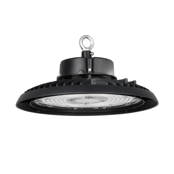 GLOBOSTAR® INDUSTRY 61502 Βιομηχανικό Φωτιστικό Καμπάνα High Bay UFO LED 200W 30000lm SDCM<5 90° AC 85-265V Αδιάβροχο IP65 IK08 Μαύρο Χυτό Αλουμίνιο - Φυσικό Λευκό 5000K - 338 x Sanan Opto SMD Chip & TÜV SÜD Driver - Μ30 x Π30 x Υ16cm - 5 Χρόνια Εγγύησ