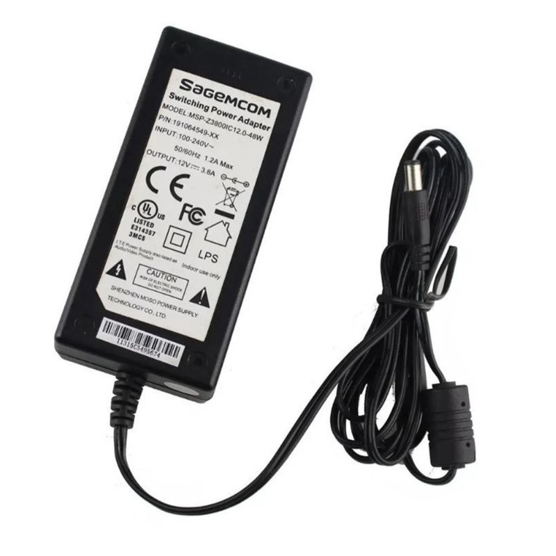 REFURBISHED AC ADAPTER MONITOR SAGEMCOM 12V/3.8A/48W (5.5*2.5) GRADE A