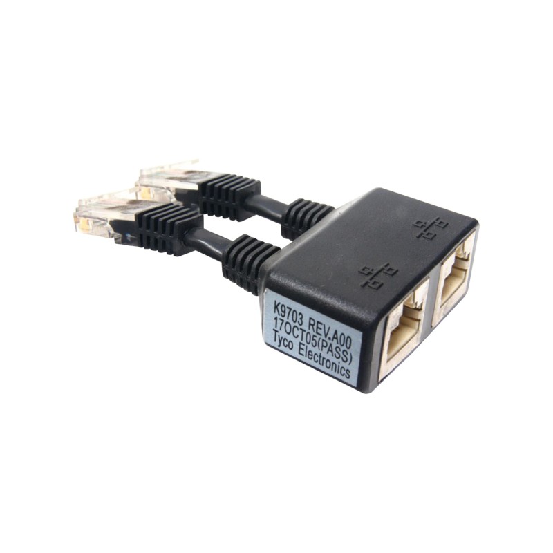 REFURBISHED ADAPTER DELL PE 1850 DUAL ETHERNET DONGLE BLACK RJ45 GRADE A