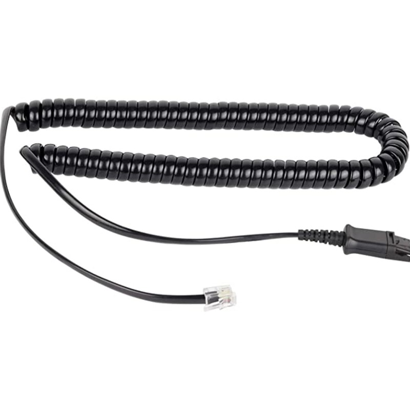 REFURBISHED CABLE TELEPHONE SPIRAL FOR HEADSET CISCO BLACK BULK GRADE A