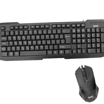 REFURBISHED KEYBOARD-MOUSE SPARKLINE SP-5500 WIRED USB BLACK BL GR NEW GRADE A