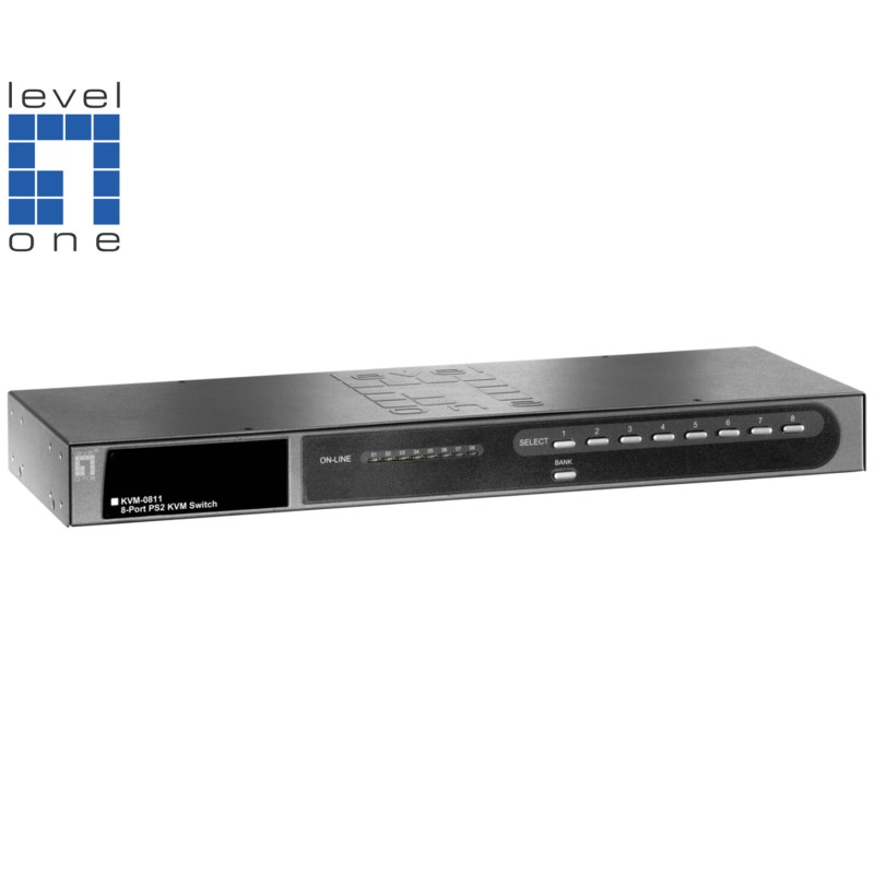 REFURBISHED KVM SWITCH LEVELONE KVM-0811 8PORTS GRADE A