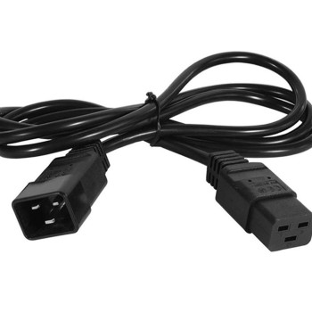 REFURBISHED CABLE POWER CORD MALE-FEMALE C19 TO C20 0,5M BLACK GRADE A